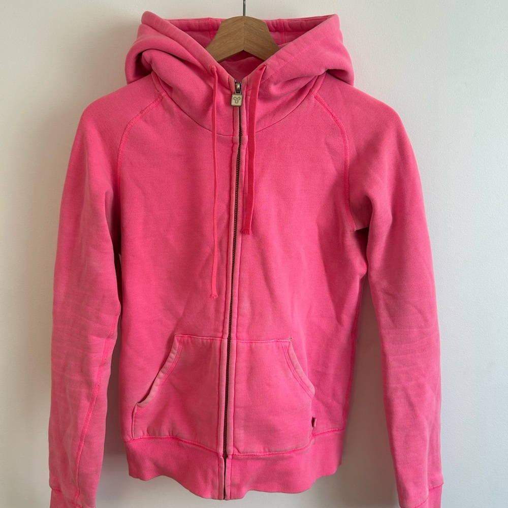TNA Zip-Up Hooded Sweatshirt in Pink